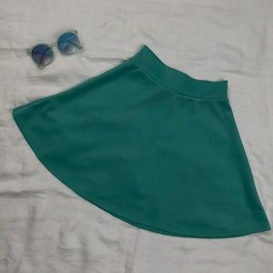 Teal skater style skirt